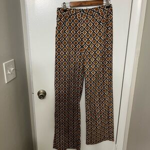 Stylish Wide Leg Geometric Pants